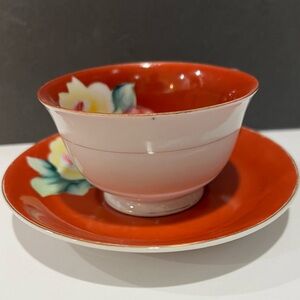 Hand-Painted Tea Cup and Saucer